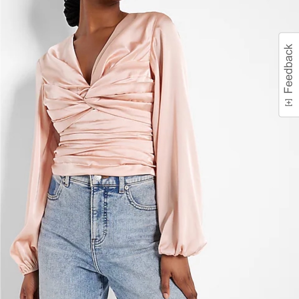 🔥NWT🔥 EXPRESS Twist Front Tie Back Top Ruched blouse